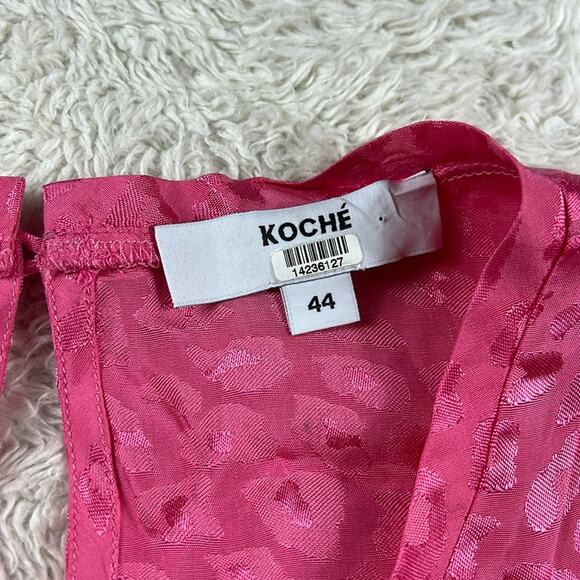 Koche pink satin and black lace cocktail party dress, size 44 or medium - Picture 6 of 7